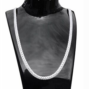 Sterling Silver Mens Cuban (Curb) Chain w/Diamond Cut Edges - Boutique